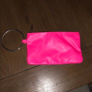 Mossimo neon pink wristlet